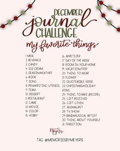 the december journal challenge is filled with important things to do for your family and friends