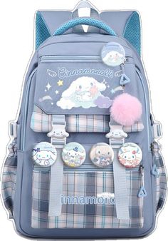 Aesthetic Season, Pochacco Cinnamoroll, Accessories Anime, Kawaii Backpack, Cartoon Bag, My Melody Kuromi, Blue Backpack, Anime Cartoon, Anti Theft