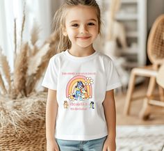 If you are looking for an adorable personalized Bluey, Bingo and Mom , Dad theme birthday T shirt for your little one ne then you have come to the right place! We offer quality T shirts that are durable and soft.  While purchasing all you would need to let us know on the personalization section is the child's name and age and we got the rest! NO RETURNS OR EXCHANGES- Before ordering please make sure you take a look at the sizing chart and also fill out the personalization section correctly.  The Bella Canvas short sleeve tee for toddlers is a 100% Airlume combed and ring-spun cotton jersey with a tear-away label for extra comfort. Choose your favorite color out of a big variety, and make unique staples that toddlers will happily wear every day. .: 100% airlume combed and ring-spun cotton ( Bluey Birthday Shirt Diy, Bluey Birthday Shirt, Bluey 1st Birthday Shirt, Bluey Birthday Boy Shirt, Bluey Birthday Tshirts, Toddler Birthday, Birthday Numbers, Quality T Shirts, Kid Names