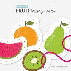 the printable fruit cards are designed to look like they have different fruits on them