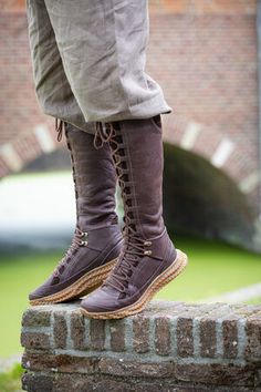 Swordsman’s High “Dragon” boots heritage edition for WMA Dragon Boots, Burnt Terracotta, Concept Clothing, Medieval Clothing, Fantasy Costumes, Ankle Support, Red Burgundy