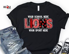 a t - shirt with the words lions on it