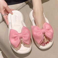 update.23.05 Pink Round Toe Slippers For Summer, Cute Closed Toe Summer Slippers, Summer Bow Flip Flops With Open Toe, Closed Toe Eva Slippers, Pink Toe Post Slippers For Summer, Pink Bow Sandals With Synthetic Material, Pink Slip-on Eva Slippers, Pink Synthetic Sandals With Bow, Eva Slippers With Flat Heel For Spring