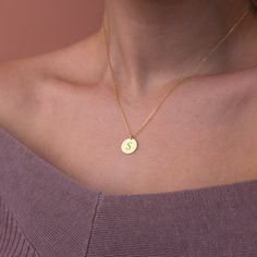 This stylish and minimalist 14K gold initial necklace is a great choice for both casual everyday outfits and for special occasions. Simple yet design of this dainty gold initial necklace allows you to dress up or dress down depending on the situation. Show your love to the special people in your life with this dainty gold initial necklace. It makes a perfect custom birthday gift for mothers, friends, or even yourself. Add the initials of your family members for a personalized gift for mothers an Minimalist Hypoallergenic Charm Necklaces For Anniversary, Minimalist Everyday Initial Necklace With Birthstone, Dainty Everyday Initial Necklace With Birthstone, Minimalist Hypoallergenic Initial Pendant Charm Necklace, Everyday Initial Pendant Necklace With Birthstone, Minimalist Initial Necklace For Mother's Day, Everyday Initial Necklace With Birthstone, Hypoallergenic Minimalist Initial Necklace For Everyday, Everyday Hypoallergenic Minimalist Initial Necklace