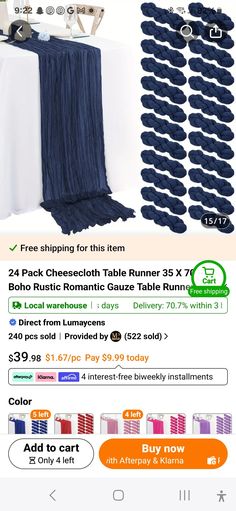 the table runner is on sale for $ 3 99