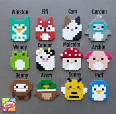 the different types of pixel characters are shown in this image, and each has their own name