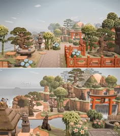 Animal Crossing Japanese Path Design, Acnh Modern Japanese Island, Acnh Chinese Island, Animal Crossing Japanese Entrance, Acnh Japanese Entrance, Zen Garden Animal Crossing, Japanese Entrance