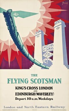 an old poster advertising the flying scotsman