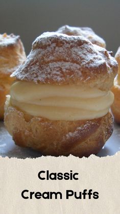 Our Classic Cream Puffs are made of choux pastry shell filled with vanilla scented pastry cream. These are quite simple to make! So give it a try! Chocolate Cream Puff Filling, Christmas Cream Puffs, Cream Puffs Recipe Easy, Cream Puff Filling, Recipe Notebook, Puff Pastries, Cream Puff Recipe, Pastry Cook, Puff Recipe