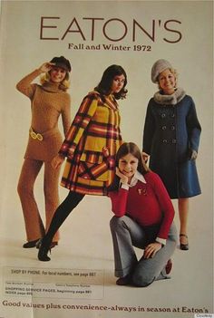 1972 Eaton Catalog Cover Colleen Corby Colleen Corby, 70s Fashion Dresses, Catalog Cover, Early Winter, Clothing Catalog, Fashion Catalogue, 70s Style, Winter Clothing, Mail Order