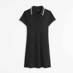 Easy-fitting short-sleeve mini dress in our comfortable knit fabric, featuring classic polo collar neckline and three-button placket. Polo Dress Women, Knit Polo Dress, Knit Polo, Short Sleeve Mini Dress, Knitting Women, Polo Dress, Mini Dress With Sleeves, Polo Collar, Black Knit