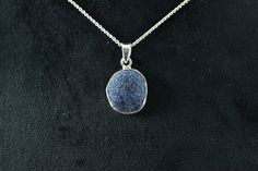 This listing offers a single Azurite Silver Pendant, chosen at random for each purchase. Details- Stones - Azurite Berry Pendant and Chain Metal - Sterling Silver Azurite is a stone of the mind, it helps to gain spiritual wisdom and psychic awareness. Azurite strengthens the emotional body and cleanses the aura. Azurite enhances your intuition and insight while meditating. Azurite helps with dream recall, aids brain-related disorders as well as headaches. Experience the captivating allure of our Blue Raw Stone Jewelry For Gift, Blue Sterling Silver Jewelry With Raw Stone, Sterling Silver Jewelry With Blue Raw Stone, Artisan Blue Adjustable Crystal Necklaces, Azurite Crystal Meaning, Azurite Meaning, Sodalite Pendant Jewelry Gift, Berry Necklace, Spiritual Blue Raw Stone Jewelry