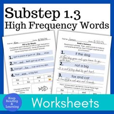 two worksheets with the words and numbers in them