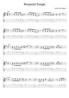 the guitar tab for wonderful tonight