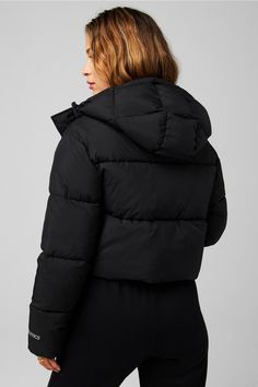 Essential Cropped Hooded Puffer Fabletics black female Activewear >> Womens >> Jackets & Outerwear >> Jackets regular Everyday Hidden Pockets/Reflective/Water-Resistant Pull And Bear Puffer Jacket, Female Activewear, Puffer Jacket With Hood, Closet Wishlist, Cropped Puffer Jacket, Cozy Jacket, Puff Jacket, Black Puffer Jacket, Womens Jackets