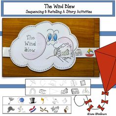 the wind blew book cover with an image of a kite and other items in it