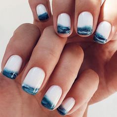 Wave Nails, Sea Nails, Summer Nail Designs, Summer Nail Art, Neon Nails, Manicure Y Pedicure, Cool Nail Designs