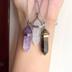 ✫ We hand-make each necklace to order Kids of all ages have a natural attraction to crystals. They are drawn to their energies, their beauty, colour and form. There are many crystals that are suitable for children. Amethyst Amethyst is a very popular crystal for kids because of its purple colour. It has a calming a peaceful energy, which is ideally suited for kids. Amethyst is known as the stone of spirituality and contentment; it bestows stability, strength and inner peace. Amethyst provides cl Beginner Crystals, Crystals For Kids, August Birthstone Necklace, Bloodstone Necklace, Tiger Eye Necklace, Clear Quartz Necklace, Tigers Eye Necklace, Peridot Necklace, Stone Beaded Necklace