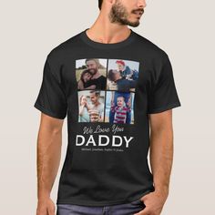 4 Family Photo We love You Daddy T-shirt, Men's, Size: Adult S, Black Gender: male. 4 Family, Memorial Ideas, Stationery Ideas, Unique Gifts For Dad, Memory Shirts, Shirt Business, Birthday For Him, Stationery Store