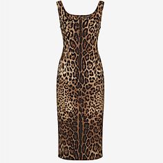 Dolce & Gabbana Leopard-Print Charmeuse Midi Dress - Multicolor. Original Price:$2295 Dolce&Gabbana Cocktail Dress In An Allover Leopard Print Scoop Neckline Sleeveless Concealed Back Zip Hem Falls Below The Knee Sheath Silhouette Silk/Spandex Made In Italy Model Is 5'10"/177cm. Scoop Neckline, The Knee, Leopard Print, Dolce And Gabbana, Cocktail Dress, In Italy, Midi Dress, Spandex, Italy