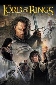 the lord of the rings movie poster with two men holding swords and one man in armor