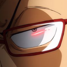 an anime character with glasses looking at the camera