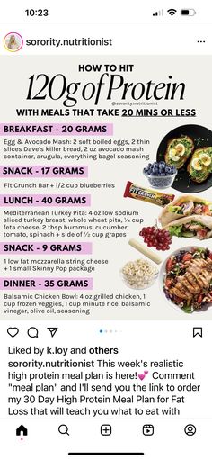 an ad with the text how to eat 120g of protein and what to use it