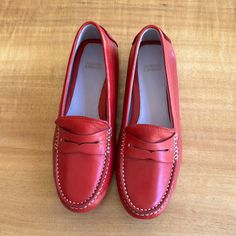 Glove Soft Red Leather Johnston & Murphy Driving Moccasins. Size 6.5, Never Worn. Johnston And Murphy Shoes, Driving Moccasins, Soft Red, Johnston Murphy, Shoes Leather, Penny Loafers, Moccasins, Flat Shoes Women, Red Leather