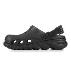 Experience the ultimate in comfort with the Crocs Duet Max II Clog. These clogs are designed for those who demand both style and functionality. The dual-density construction combines a soft, supportive footbed with a tough outer shell, offering superior cushioning and durability. The iconic Croslite material provides lightweight comfort and easy care, making them perfect for everyday wear. Molded Croslite™ upper, Rugged midsole sculpting, Pivoting, adjustable back straps for a more secure fit, V Comfortable Ergonomic Black Clogs, Comfortable Durable Black Clogs, Comfortable Slip-resistant Clogs For Streetwear, Shoe Carnival, Shoe Store, Back Strap, Online Purchase, Size 13, Clogs