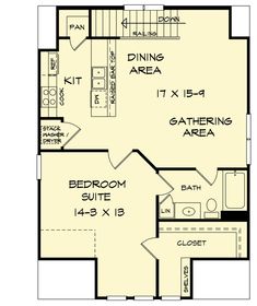 the floor plan for a two bedroom, one bath apartment with an attached kitchen and living room