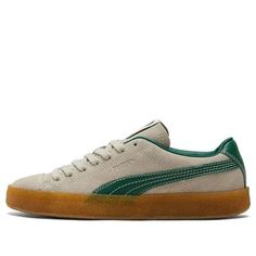 PUMA AMI x Suede Crepe 'Pristine' 384146-01 (SNKR/Retro/Skate/Casual/Unisex/Low Top) Custom Nike Shoes, Puma Suede, Custom Nikes, Stylish Sneakers, Skate Shoes, Mens Casual Shoes, Nike Shoes, Casual Shoes, Men's Shoes