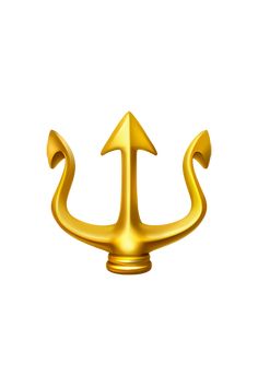 an image of a gold anchor on a white background with clipping path to the right