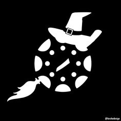 a black and white image of a witch's hat