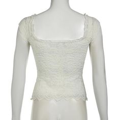 Please refer to our sizing chart for a guideline when choosing a size. 5 business days order processing time. 90% polyester 10% spandex Elegant Fitted Square Neck Top, Trendy Fitted Top With Lace Patchwork, Elegant Fitted Tops In Solid Color, Trendy Fitted Tops With Lace Patchwork, Square Neck Ruffled Stretch Top, Stretch Square Neck Top With Ruffles, White Square Neck Top For Party, Fitted Square Neck Solid Color Top, Feminine Lace Top With Square Neck