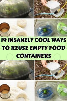 there are many steps to reuse empty food containers and then put them in the container