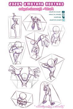 an instruction manual for drawing cartoon anatomy poses, with instructions to draw the human figure