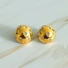 Starlight Sphere Stud Earrings Ellison and Young Polished Stainless Steel, Chic Boutique, Gold Earrings Studs, Formal Wear, Silver Color, Gold Earrings, Unique Design, 18k Gold, Gold Plate