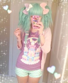 Styling this wig is sooo much fun oh my gosh fluffy pigtails are the BEST (￣▽￣) | My Kawaii Style | Pinterest Fluffy Pigtails, Kei Visual, Yume Kawaii, Wig Styling, Pastel Fashion