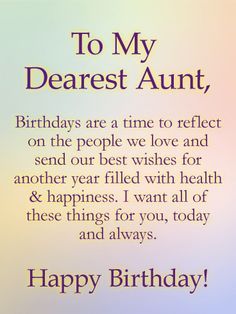 happy birthday to my dearest aunt