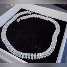 Luxury Square Zircon Necklace. Silver Plated. See Photos For Dimensions/Length. Stunning. Stock An1 Crystal Dog, Zircon Necklace, Diamond Chain, Dog Collars, Necklace Silver, Dog Collar, Womens Jewelry Necklace, Silver Plate, Silver Plated