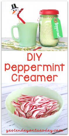 homemade peppermint creamer recipe in a bowl