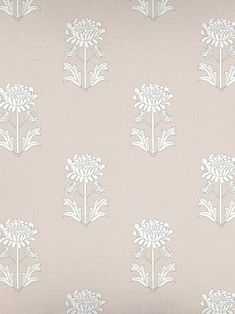 a beige and white wallpaper with large flowers on it's back side,