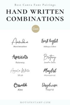 the best handwritten combinations for your wedding and other special occasions - font types