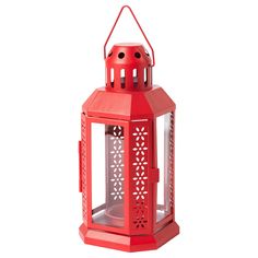 a red lantern is shown on a white background