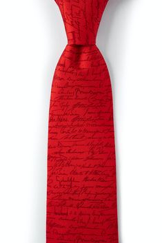 This red U.S. Presidential Signature tie features autographs from some of America's greatest leaders. A must-have for the patriotic collector of conversational pieces. Imported. Red Tie, Great Leaders, Red Silk, Silk Ties, Neck Tie, Must Haves, High Neck Dress, Dresses For Work, Silk