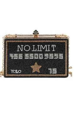 The Limitless Rhinestone Clutch is a stunner and the perfect accompaniment to your next outfit! This versatile clutch features a rhinestone black and gold credit card-inspired design, push-clip open/closure, and it comes with two different chain straps (12" and 46") so you can switch up between cross-body, shoulder bag or handheld. The interior is large enough for your smart phone, makeup essentials and small wallet. Get yours today before they're gone!Material: Exterior - Metal & Rhinestone Gold Credit Card, Rhinestone Clutch, Crystal Clutch, Black Card, No Limit, Next Clothes, Shoulder Chain, Gold Rhinestone, Makeup Essentials