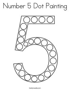 the number 5 dot painting coloring page