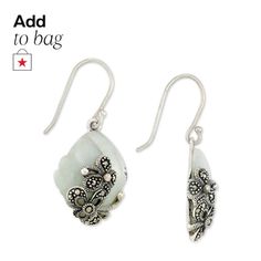 in stock Macy's Dangle Earrings As Gift, Macy's Gemstone Earrings For Gift, Flower Drop Earrings, Sterling Silver Marcasite, Silver Flowers, Jade, Pick Up, In Store, Buy Online