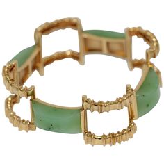 Beautiful gold bracelet, gold bangle, 18k gold set with four large jade. Finest goldsmith work. Very good condition. Gold Bracelet Bangle, Ladies Bracelet, Gold Armband, Vintage Bangles, Bangles Jewelry Designs, Gold Bangles Design, Jade Bangle, Jade Bracelet, Gold Bangle Bracelet