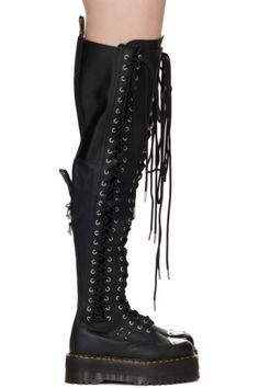 Punk Style Thigh High Leather Boots, Punk Thigh High Leather Boots, Goodyear Welt, Dr. Martens, Over The Knee, High Boots, Knee High Boots, Knee High, Leather Boots